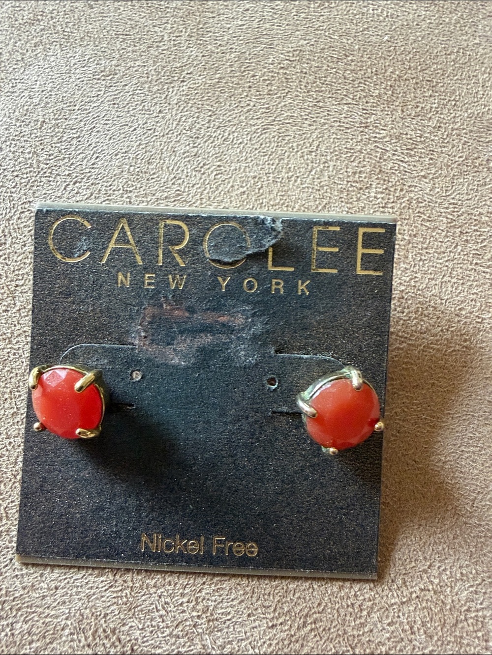 Carolee Bold Red Stud Earrings